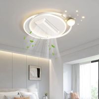 Kipas Angin LED Modern Tanpa Baling-Baling, Remote Control, Tiga Warna, Angin Kencang, Anti Kedip, Lampu Kipas untuk Ruang Tamu, Kamar Tidur, Ruang Makan