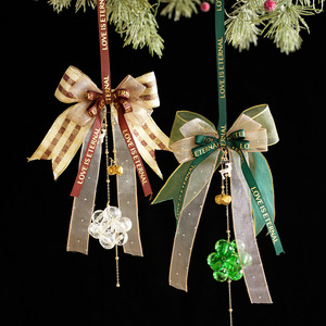 Ready Stock Xmas <b>Bow</b> Hanging Ornament Transparent Acrylic Bell Pendant for Home Shop Christmas Tree Decoration - Product Image 3