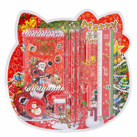 Ensemble de papeterie de noël règle gomme crayon cahier cahier d'école personnalisé ensemble de papeterie Kawaii pour les enfants