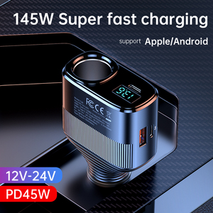 ที่ชาร์จในรถยนต์ USB C Type C 145W PD45W 4 พอร์ต ชาร์จเร็วสุดสำหรับโทรศัพท์มือถือ  อะแดปเตอร์สำหรับ iPhone 17 16 15 Pro - Product Image 6