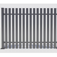 Balustrade en verre en alliage d'aluminium noir mat, montage au sol, assemblage facile, finition thermolaquée, utilisation extérieure, escalier