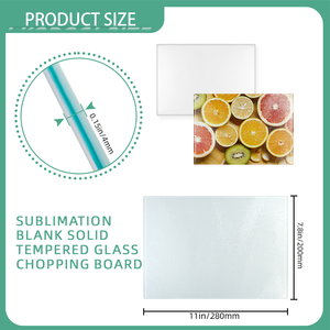 Prosub Planches à découper en verre trempé 20x28 cm en gros Planche à découper en verre vierge de sublimation - Product Image 4