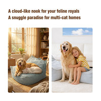 Canapé gonflable carré doux pour animaux de compagnie, durable, résistant aux rayures, avec matelas en mousse à mémoire de forme pour la maison, l'entrepôt, l'atelier et le parc