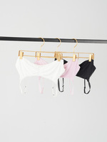 Soutien-gorge d'été léger et polyvalent pour femme, incontournable, avec volants en dentelle, effet froissé, confortable et à bretelles réglables