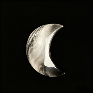 Vente en gros de sculptures de lune en obsidienne argentée naturelle de 8 à 10 cm, ornements en cristal pour la guérison spirituelle, décoration intérieure - Product Image 5