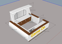 Comptoir de bar personnalisé pour grand restaurant, boîte de nuit, bar, design moderne en forme de bateau