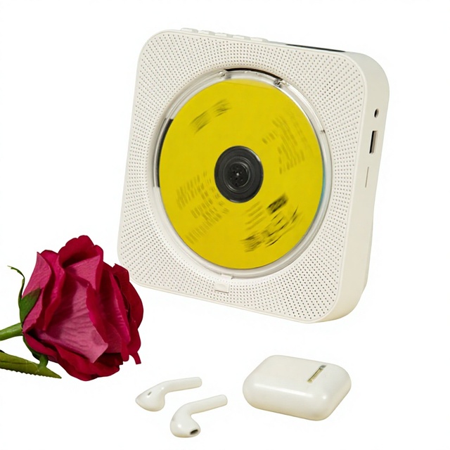 Rechargeable Portable Wireless for CD Player with Album Support for Home and Desktop Use Model KC-718