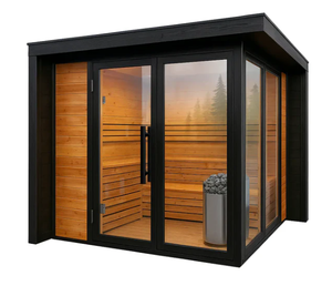 Sauna de Madera Sólida de Alta Calidad para 4 Personas, Moderna, Eléctrica, para Mercado Extranjero, Juego Completo para Exteriores con Panel de Control, Sauna de Vapor Húmedo - Product Image 1
