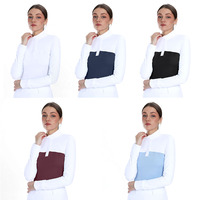 Chemises à manches longues boutonnées en nylon bleu marine pour femmes, sous-vêtements d'équitation, hauts d'équitation pour femmes, vente en gros d'usine