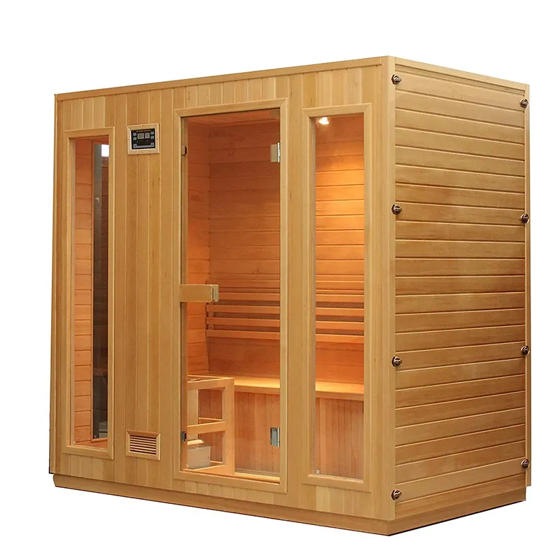 Nice Quality Red Cedar Wood Personal Traditional Sauna With Asphalt Shingle Roofs