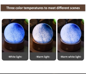 Veilleuse LED en forme d'étoile Lampe USB en bois Produit Explosion Lampe au design novateur moderne Veilleuse en verre avec boule de cristal - Product Image 5