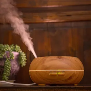 500ml Wooden Aromatherapy <strong>Diffuser</strong> with LED Colour-Changing <strong>Room</strong> <strong>Diffuser</strong> 1-Year Warranty for Household Use Comes in Gift Box - Product Image 1