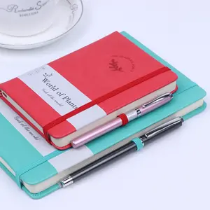 Custom 2023 High quality a4 a5 a6 pu hardcover leather notebook with pen holder and elastic band back pocket