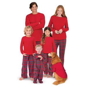 Ensemble de pyjamas de Noël en bambou pour la famille, manches longues, vêtements de nuit et de détente pour les fêtes, pyjamas pour femmes et hommes, vêtements d'intérieur, logo personnalisé, vêtements de nuit pour la maison - Product Image 1