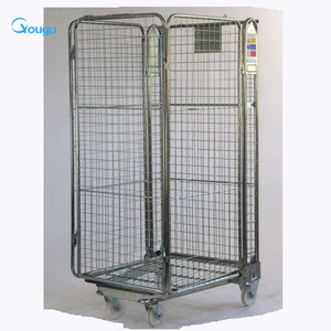 กรงเก็บของเหล็กพับได้สำหรับงานหนักในคลังสินค้า พร้อมล้อ ตะแกรงลวด สำหรับขนส่งโลจิสติกส์ ได้รับการรับรองมาตรฐาน ISO9001 รับน้ำหนักได้ 1000 กิโลกรัม - Product Image 5