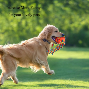 Agresif Chewers römorkör için interaktif Pet oyuncak savaş yıkılmaz lastik top pamuk halat köpek çiğneme oyuncakları - Product Image 2