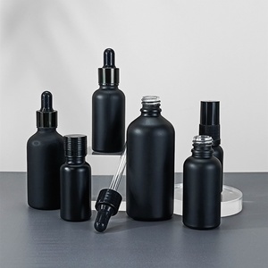 ขวดแก้วหยดน้ำมันหอมระเหยสีดำลายหมี ขนาด 5 มล. 10 มล. 15 มล. 20 มล. 30 มล. 50 มล. 100 มล. สำหรับเซรั่ม พร้อมโลโก้สั่งทำ - Product Image 2