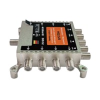 Multicommutateur satellite Highfly MSQ58 5x8 950-2150MHz avec amplificateur 4 SAT + 1 Terrestre 8 Récepteurs Système TVRO Métallique 18V-DC
