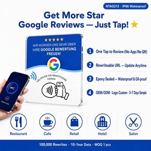 Tarjeta NFC Programable para Reseñas de <span class=keywords><strong>Google</strong></span> Business con Logotipo Personalizado e Integración de Código QR para Sistemas de Control de Acceso - Product Image 2