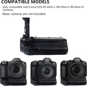 Poignée de batterie portable BG-R20 pour appareils photo EOS R5 Mark II/R6 Mark II/R6 Mark III, peut contenir 2 batteries lithium-ion rechargeables LP-E6P - Product Image 5