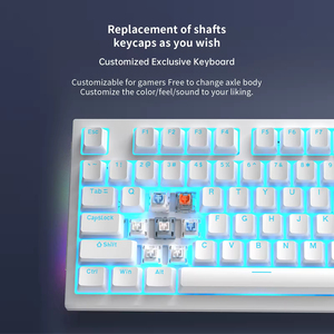LANGTU LT104 Wireless BT <b>White</b> Mechanical Gaming <b>Keyboard</b> for Gamer Office <b>Keyboard</b> - Product Image 5