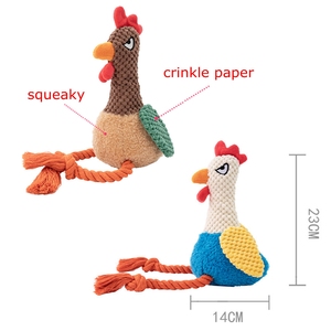 Giocattolo Sonoro in Peluche per Animali Domestici, Design a Corda Lunga a Forma di Gallo e Fenicottero, Nuovi Giocattoli Interattivi da Masticare per Cani, Vendita all'Ingrosso - Product Image 3