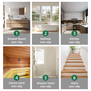 Bandes de roulement d'<span class=keywords><strong>escalier</strong></span> antidérapantes à haute traction bandes de sécurité transparentes transparentes avec bande de poignée de pile de boucle <span class=keywords><strong>autocollant</strong></span> antidérapant - Product Image 6