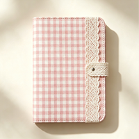 YALONG YLA5R013 Cuaderno con Decoración de Encaje a Cuadros A5, Agenda Diaria, Papelería Personalizada al por Mayor para Mujer