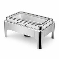 Chauffe-Plat Rectangulaire en Acier Inoxydable 9L pour Buffet, Brûleur à Combustible, Réchaud Alimentaire pour Hôtels de Luxe, Restaurants et Traiteurs - Vente en Gros