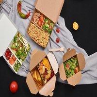 SenAng Dossiers en papier kraft personnalisés pour emballage de beignets, pâtisseries et gâteaux, boîte à lunch écologique à 2 compartiments pour aliments pour bébés et chips