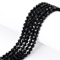 Pierre naturelle Agate noire à facettes coupe perle en vrac Agate rouge oeil de tigre pierre perlée brin pour la fabrication de bijoux à bricoler soi-même perles d'espacement