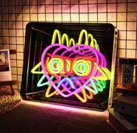 Miroir mural infini personnalisé, signe infini, miroir infini 3D, lumière vidéo LED, miroir d'abysse mural pour bar, enseigne au néon, nouveau style