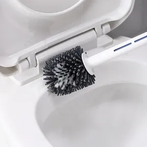 Brosse de toilette courbée à long manche Maxfree, écologique, en silicone et PP, en forme de savon, pour un nettoyage efficace - Product Image 6