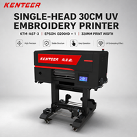 Imprimante UV DTF Kenteer I3200HD multifonctionnelle, machine à broder en relief 3D, machine d'impression textile en relief pour vêtements