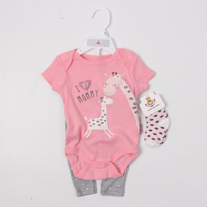 Nuovi vestiti per neonato cintura calzino completo borsa per bambini vestiti da arrampicata con pantaloni Set tre pezzi completo cotone Unisex primavera estate - Product Image 3
