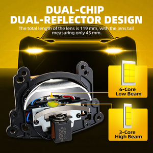 Lente de Proyector Bi-LED Sanvi A45 de 3.0 Pulgadas, 6000K+4300K, Doble Color, 40W/45W, Faro Delantero para Automóvil, Actualización de Iluminación Automotriz - Product Image 2