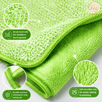 Lot de torchons de cuisine en microfibre double face réutilisables pour le nettoyage et l'usage quotidien