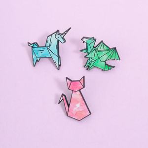 Atacado: Broche de Lapela em Liga de Zinco com Impressão UV, Tema Unicórnio, Dinossauro e Frutas, Estilo Europeu, para Mochilas e Roupas - Product Image 4
