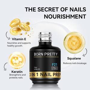 BORN PRETTY PRO 15 มล. ขายดี ไม่มีกรด ไม่มีสาร Hema 3 in 1 น้ำยาเตรียมเล็บ OEM บำรุงล้ำลึก น้ำยาดูดความชื้น น้ำยาน้ำยาปรับสภาพเล็บ สำหรับใช้ในร้านเสริมสวย - Product Image 5