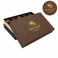 Boîtes à chocolat de luxe faites à la main avec séparateurs, logo personnalisé, plateau transparent violet pour emballage de pralines, barres chocolatées, aliments pour bébés