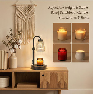 โคมไฟอุ่นเทียนไฟฟ้าแบบหรี่แสงได้ พร้อมตัวตั้งเวลา หลากสี ลายเส้นแนวตั้ง โคมแก้ว ปลอดภัย ไร้เปลวไฟ สำหรับละลายขี้ผึ้ง ตกแต่งบ้าน - Product Image 3