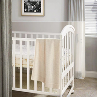 Fournisseurs de couvertures Magic Green couvertures pour bébés tricotées 100% coton peigné bord de luxe uni taupe pour nouveau-nés