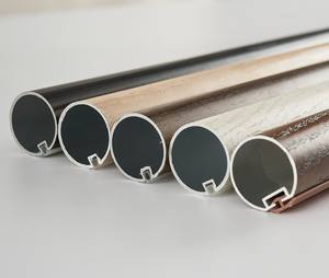 Barra <span class=keywords><strong>de</strong></span> tubo <span class=keywords><strong>de</strong></span> cortina <span class=keywords><strong>de</strong></span> grano <span class=keywords><strong>de</strong></span> <span class=keywords><strong>madera</strong></span> doble, juego <span class=keywords><strong>de</strong></span> aluminio para ventanas, venta al por mayor - Product Image 3