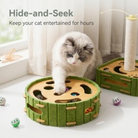 Jouet interactif écologique pour chat, boîte de jeu cachette en feutre et carton densifié personnalisable pour chats d'intérieur