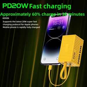 <span class=keywords><strong>Batterie</strong></span> <span class=keywords><strong>externe</strong></span> portable innovante 66W avec câbles intégrés et <span class=keywords><strong>batterie</strong></span> de grande capacité de 20 000 mAh pour cadeaux et vente en gros - Product Image 4