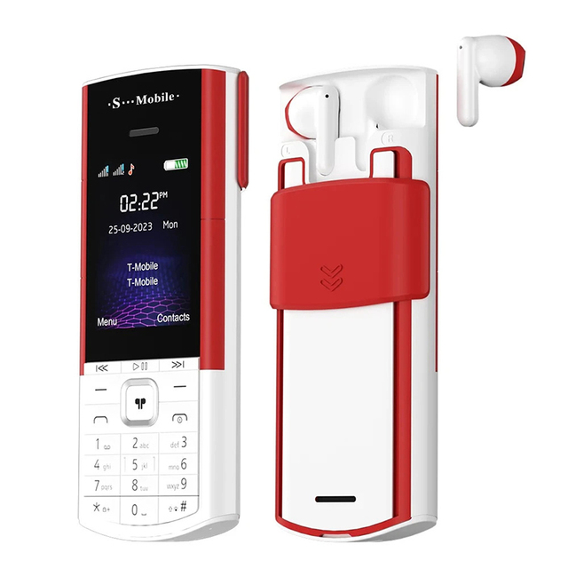 New S5710 Keypad Mobile Phone with Inbuilt Wireless Earbuds 2.4" Display FM Radio BT Dial Dual SIM Cellphone