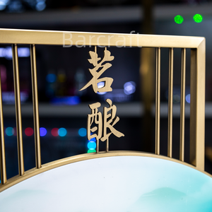 Portabottiglie glorificatore in acciaio inossidabile personalizzato stile cinese espositore a LED per degustazione di liquori per feste presentatore di bottiglie di vino - Product Image 5