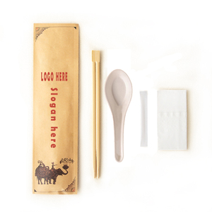 Ensemble de couverts en bambou jetables biodégradables Tensoge Baguettes à <span class=keywords><strong>sushi</strong></span> Serviette à emporter <span class=keywords><strong>Kit</strong></span> de cuillère chinoise pour restaurants hôtels - Product Image 3