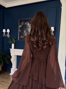 Ensemble Abaya Élégant et Modeste à Manches Évasées et Jupe Superposée, Respirant, Idéal pour les Occasions Formelles, Conception ODM - Product Image 5