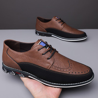 Zapatos Casuales de Hombre para Otoño, Invierno y Primavera, Talla Grande, con Cordones/Deslizables, Parte Superior de PU Transpirable, Suela de Goma Sólida, Cómodos para Vestir